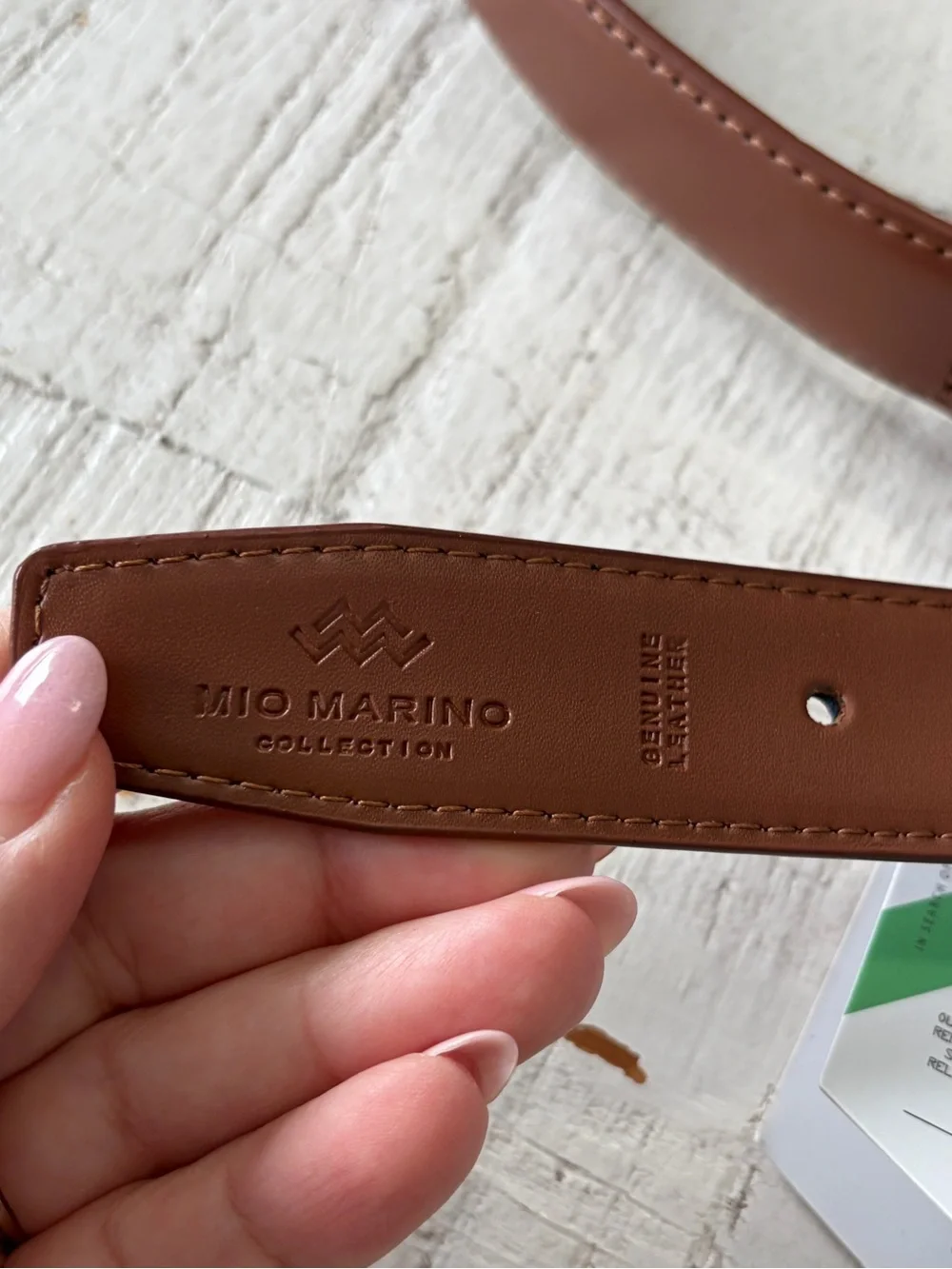 Mio Marino Collection Classy Prong Buckle Belt NWT size 46 Brown Leather Cllase